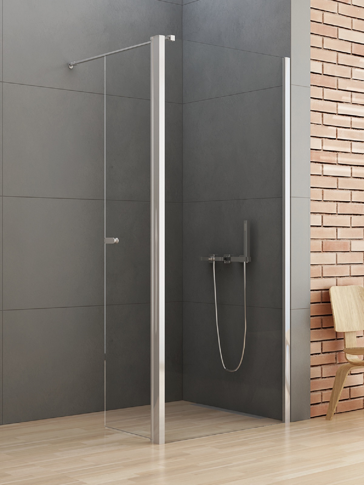 New Trendy New Soleo perete cabină de duș walk-in 50 cm crom luciu/sticla transparentă K-0753