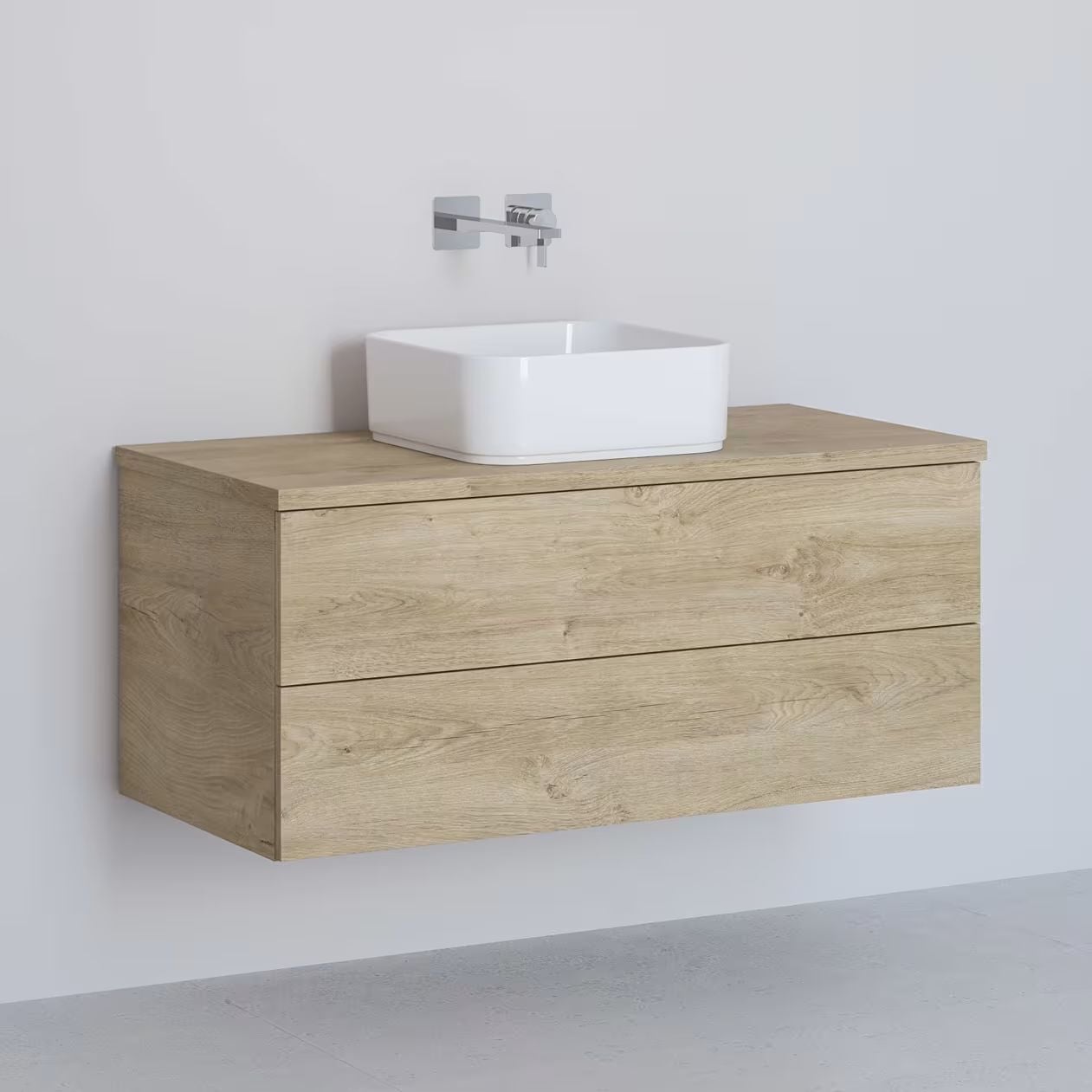 Kronenbach Cube dulap cu blat 101x48.7x44.5 cm sub chiuveta pe perete stejar KBWTKOWTL1012GH