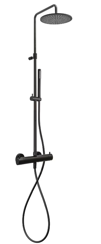 Kronenbach Lima 2.0 Black set de duș perete cu termostat cu duș de ploaie negru 100.2822SM