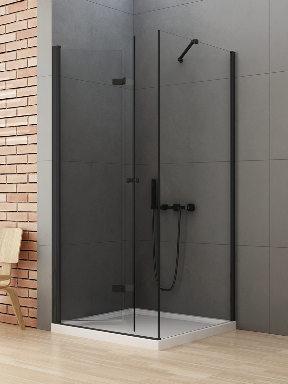 New Trendy New Soleo Black cabină de duș 110x80 cm dreptunghiular negru mat/sticlă transparentă D-0234A/D-0148B