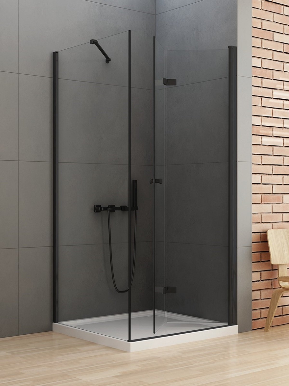 New Trendy New Soleo Black cabină de duș 100x70 cm dreptunghiular negru mat/sticlă transparentă D-0237A/D-0116B