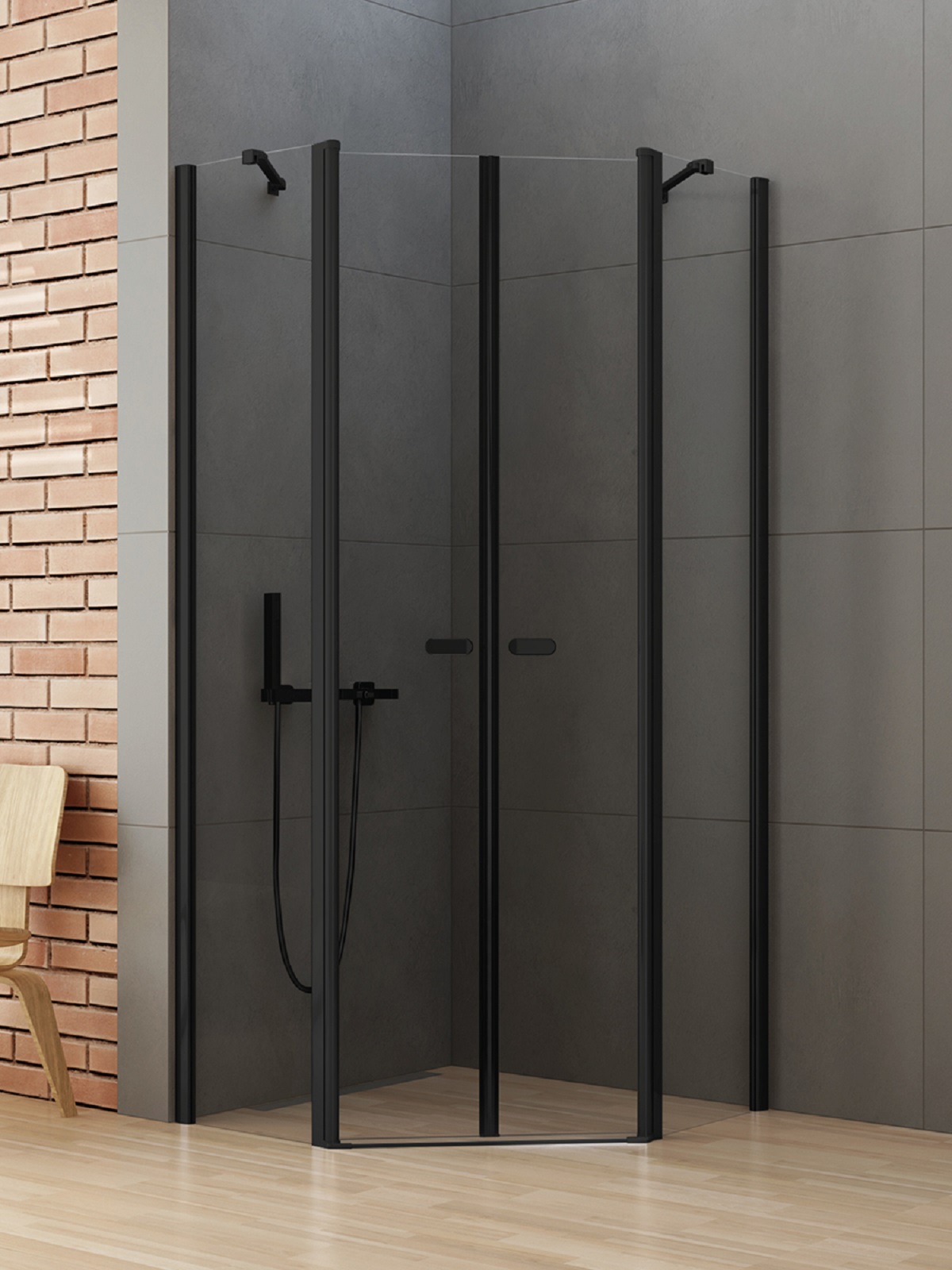New Trendy New Soleo Black cabină de duș 80x80 cm negru mat/sticlă transparentă K-0616