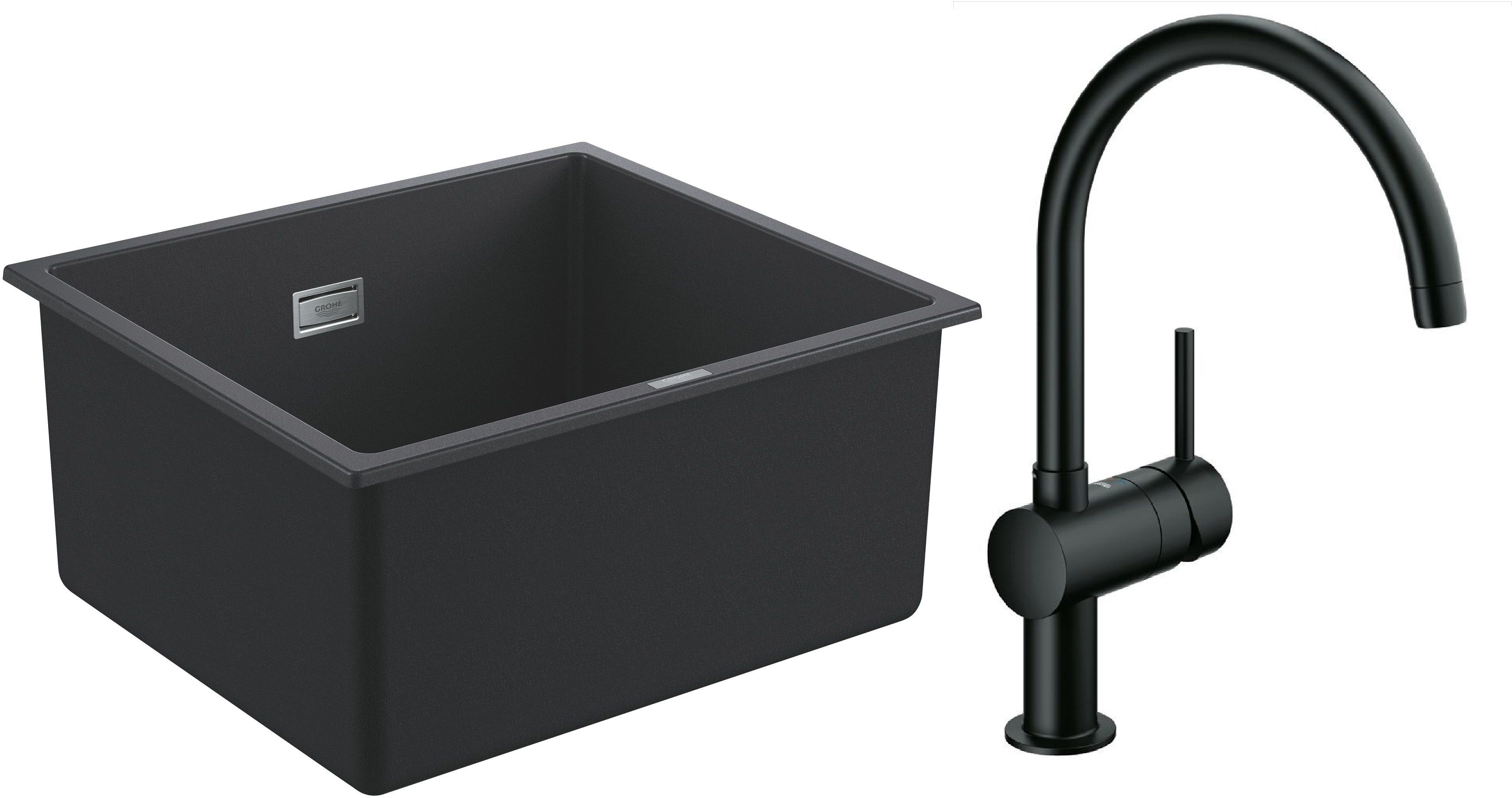 Set baterie bucătărie Grohe Minta 32917KS0, chiuvetă din granit Grohe K700 31653AP0