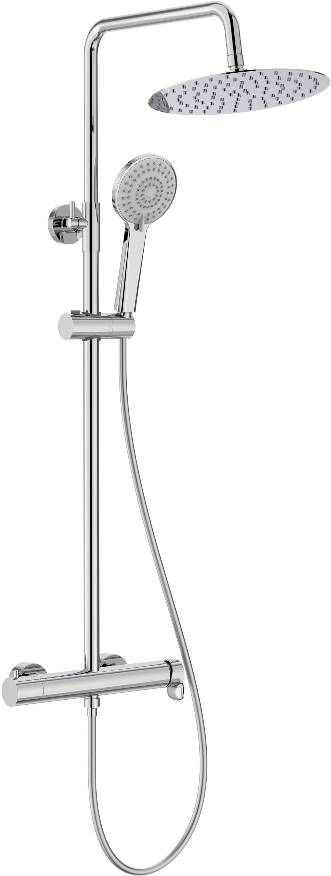 Roca Vega Plus set de duș perete cu duș de ploaie crom A5A9A6EC00