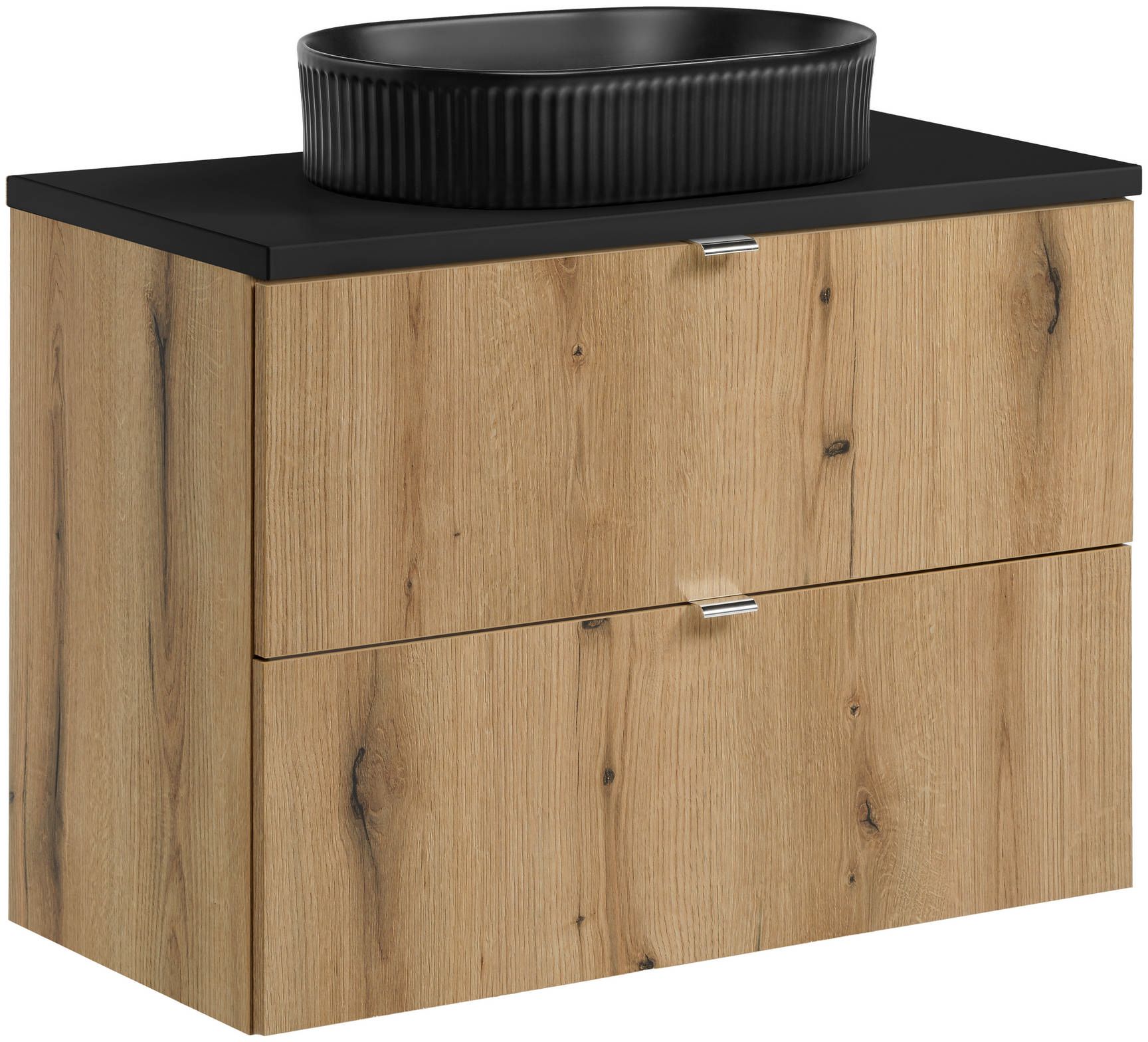 Set dulap Comad Nova Oak NOVA OAK A 82-80-2S, lavoar Comad Beyond BEYOND 5 BLACK ( E-6564 ), NOVA BLACK B 89-80