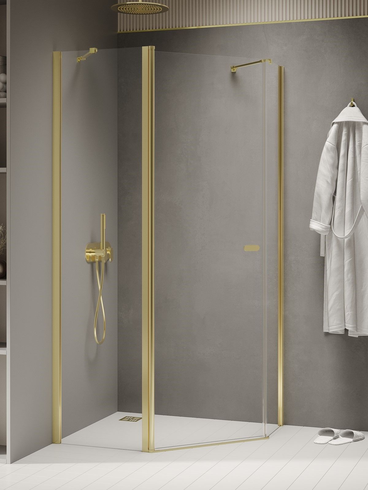 New Trendy New Soleo Light Gold cabină de duș 100x80 cm auriu luciu/sticlă transparentă K-1666
