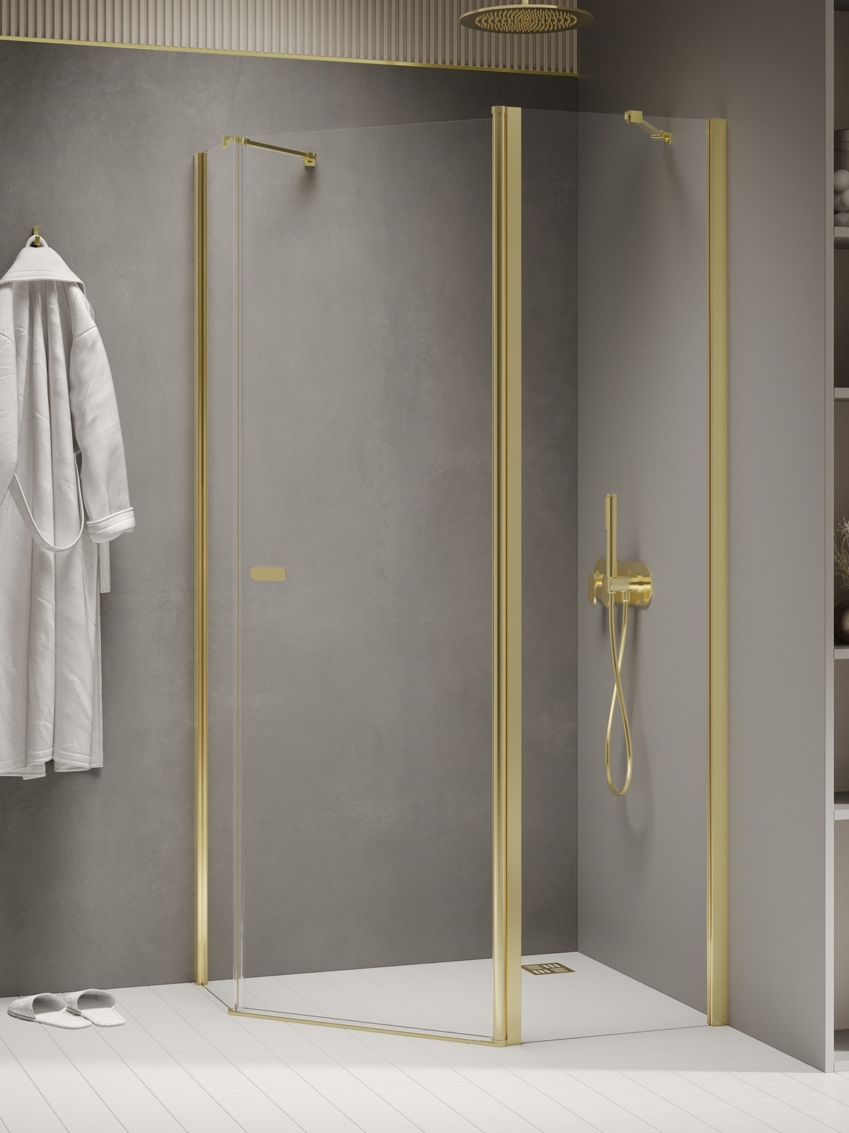 New Trendy New Soleo Light Gold cabină de duș 100x80 cm auriu luciu/sticlă transparentă K-1665