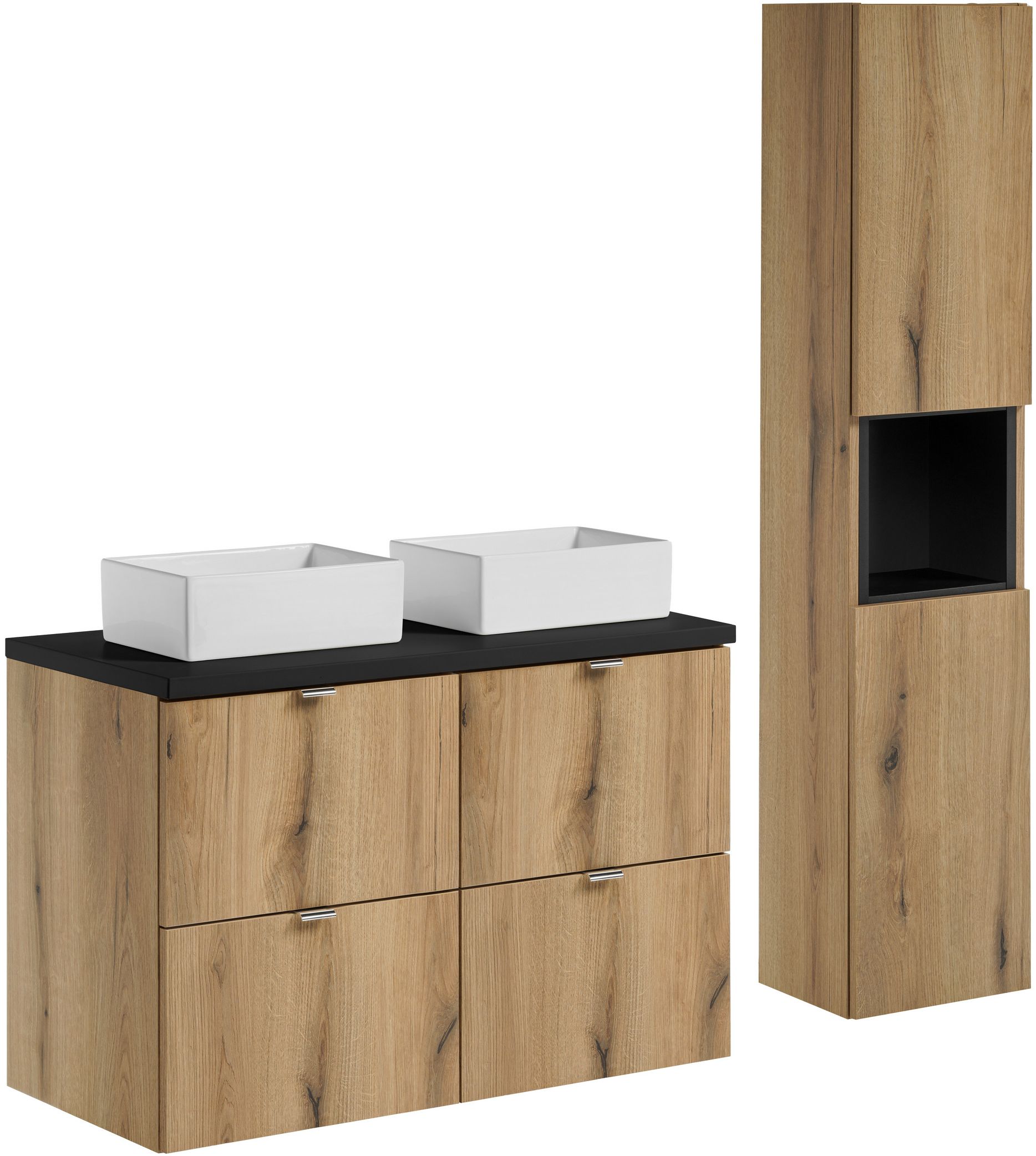 Set dulap Comad Nova Oak NOVA OAK A 82-50-2S, dulap Comad Nova Oak NOVA OAK A 80-03-2D(W80-01A), NOVA BLACK B 89-100, UN-GAJA35-SW 78570A(35), NOVA BLACK A 83-27-Q(W83-04D)