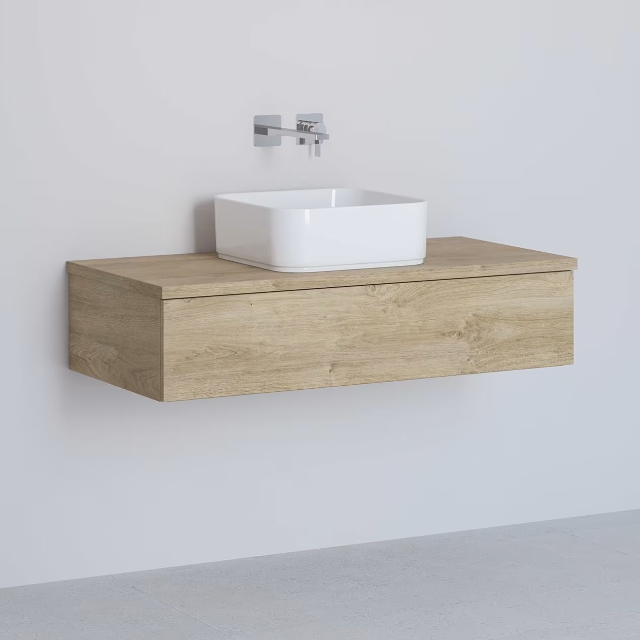 Kronenbach Cube dulap cu blat 101x48.7x23.5 cm sub chiuveta pe perete stejar KBWTKOWTL1011GH