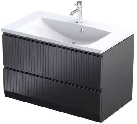 Oristo Brylant dulap 79.6x45.5x50 cm sub chiuveta pe perete negru OR36-SD2S-80-8R