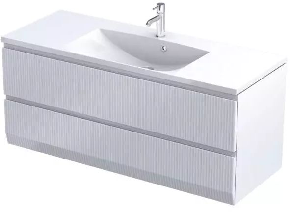 Oristo Brylant dulap 119.6x45.5x50 cm sub chiuveta pe perete alb OR36-SD2S-120-2R
