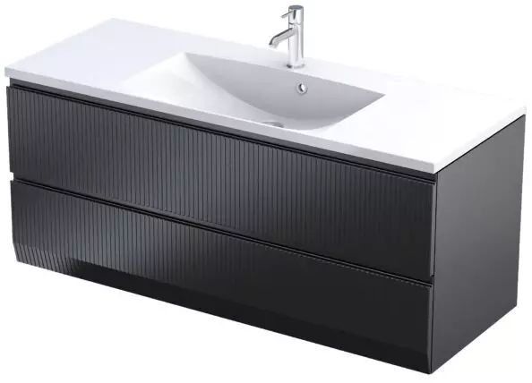 Oristo Brylant dulap 119.6x45.5x50 cm sub chiuveta pe perete negru OR36-SD2S-120-8R