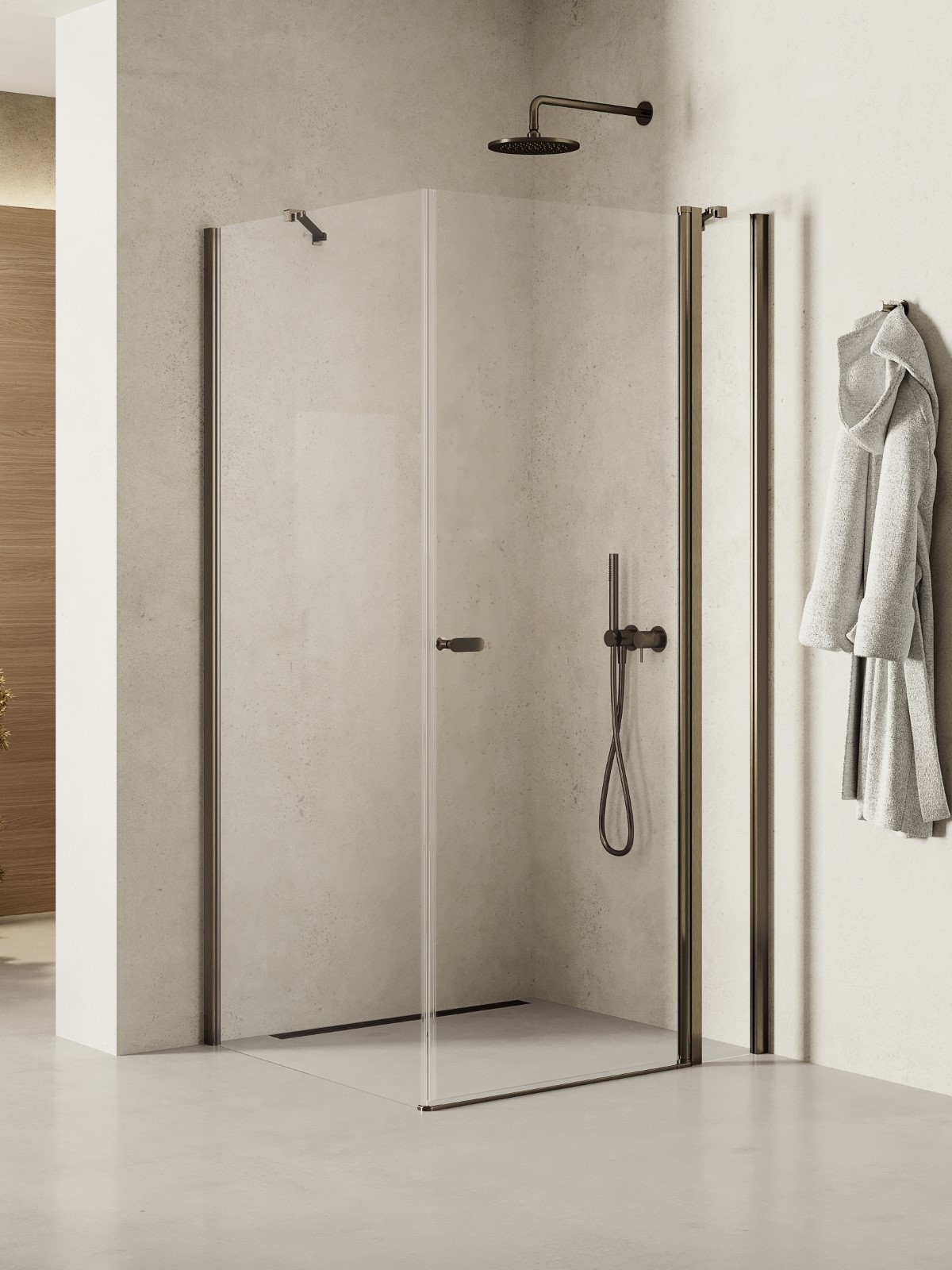New Trendy New Soleo Gunmetal Brushed cabină de duș 120x100 cm dreptunghiular grafit periat/sticlă transparentă K-2170