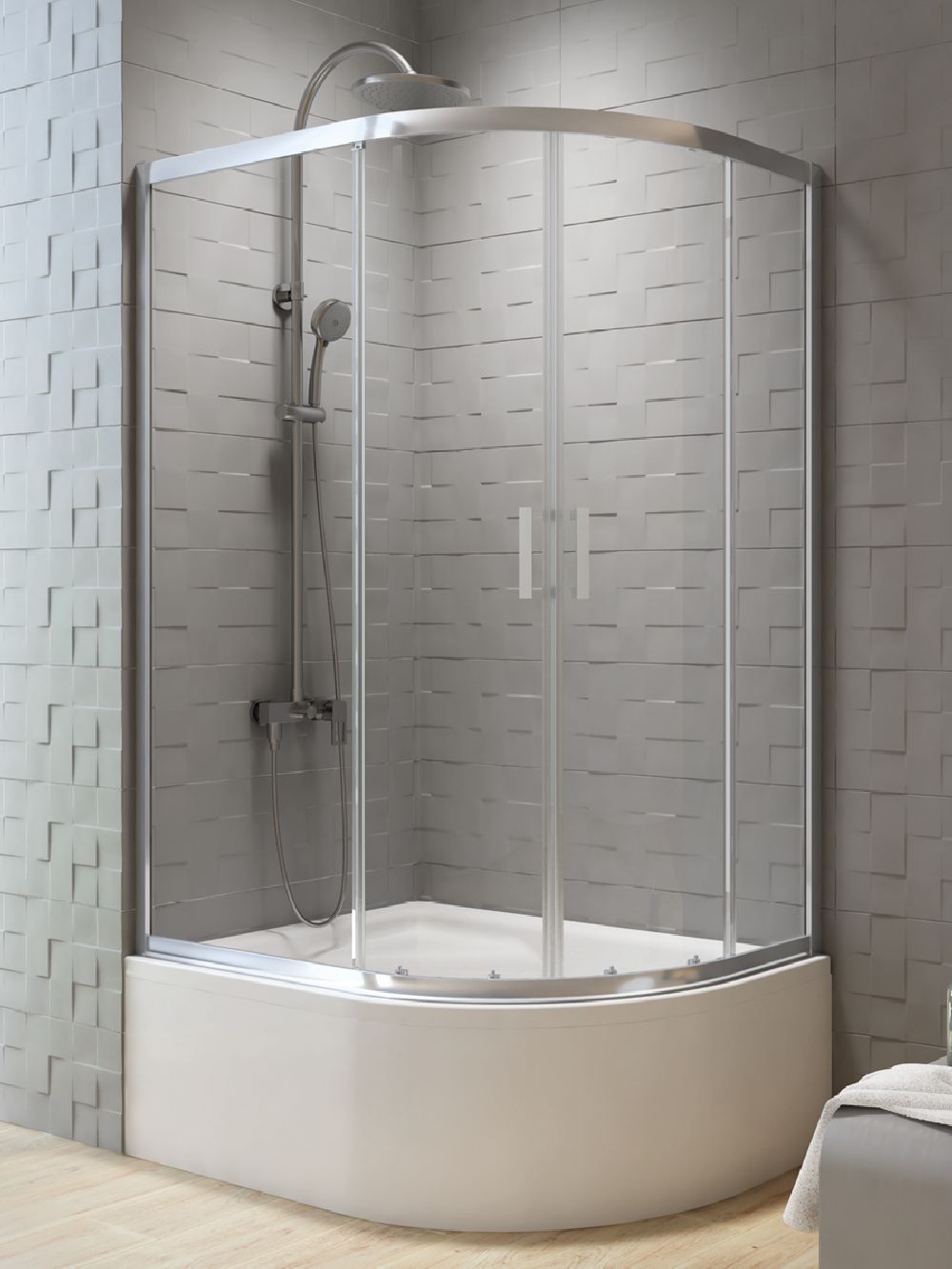 New Trendy Varia cabină de duș 120x85 cm crom luciu/sticlă transparentă K-0508