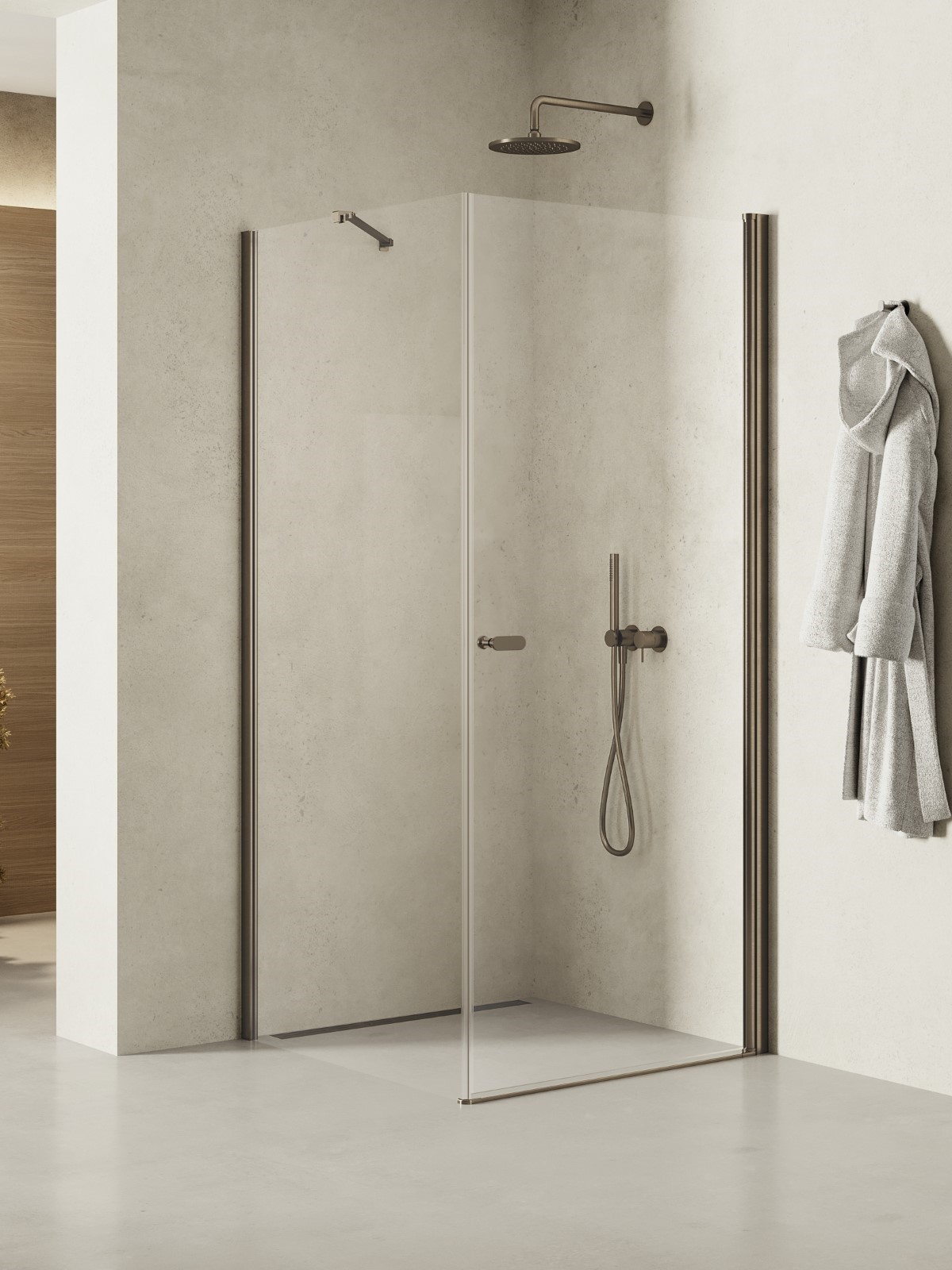 New Trendy New Soleo Gunmetal Brushed cabină de duș 100x90 cm dreptunghiular grafit periat/sticlă transparentă K-2145