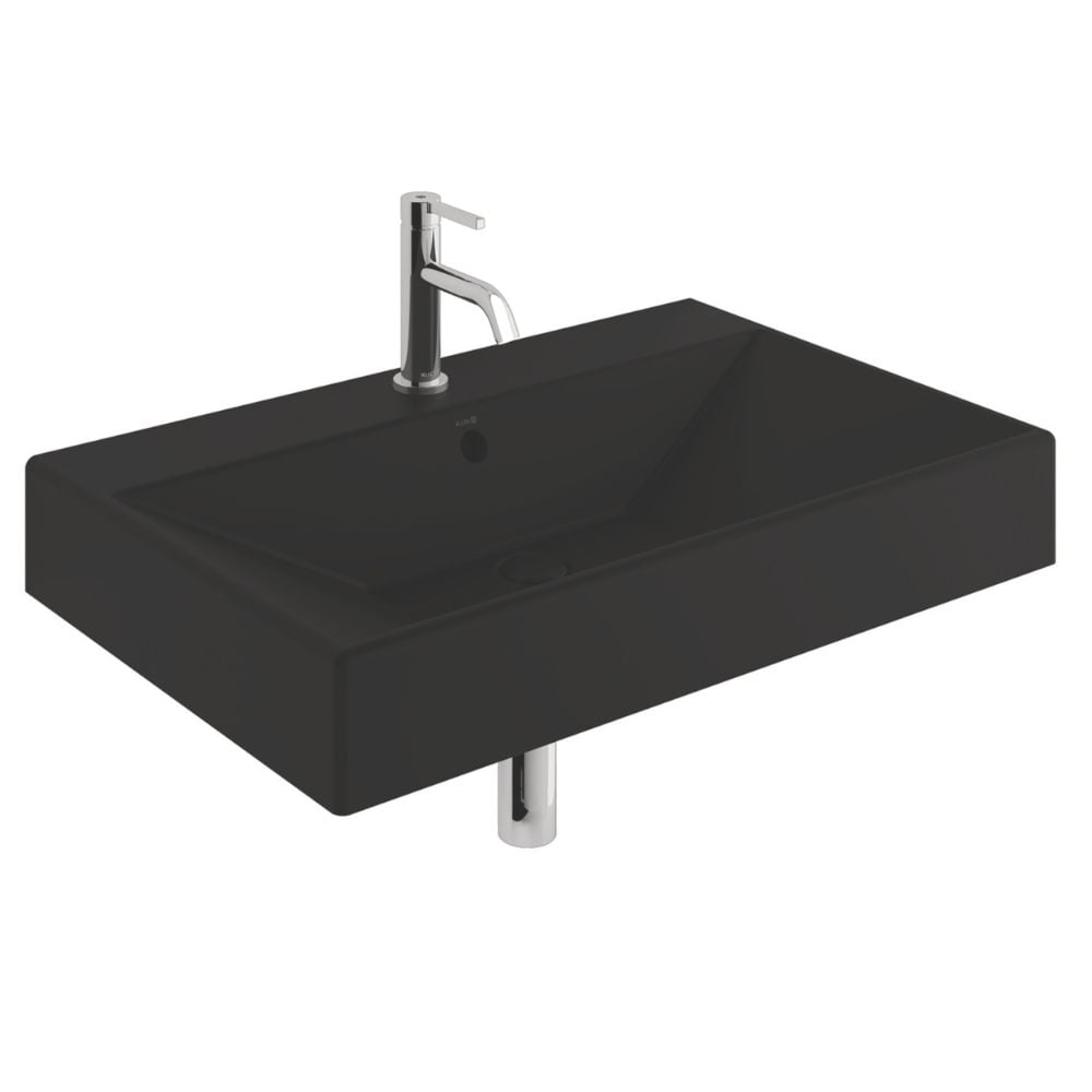 Kludi Resa lavoar cu dop 81x50 cm dreptunghiular mobilier-de blat negru 59WW8139