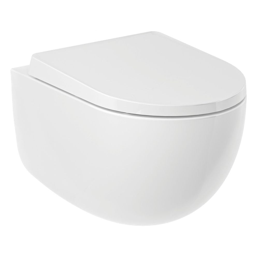 Kludi Resa D vas wc agăţat fără margine cu spălare turbionară alb lucios 24WCW0243