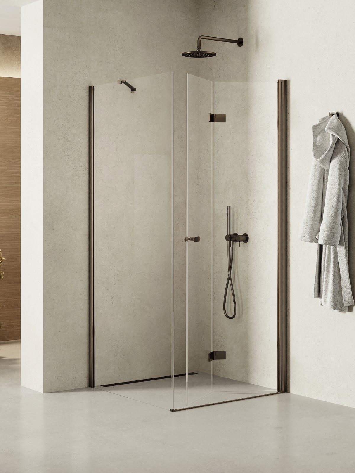 New Trendy New Soleo Gunmetal Brushed cabină de duș 110x70 cm dreptunghiular grafit periat/sticlă transparentă K-2221