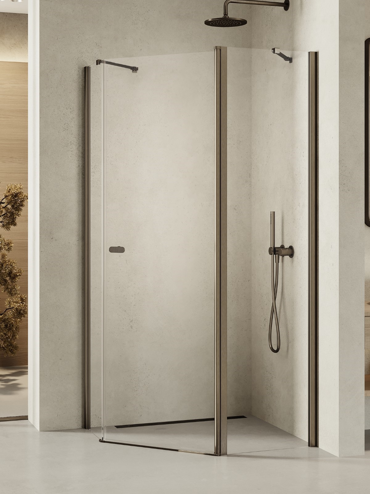 New Trendy New Soleo Gunmetal Brushed cabină de duș 100x80 cm grafit periat/sticlă transparentă K-1710