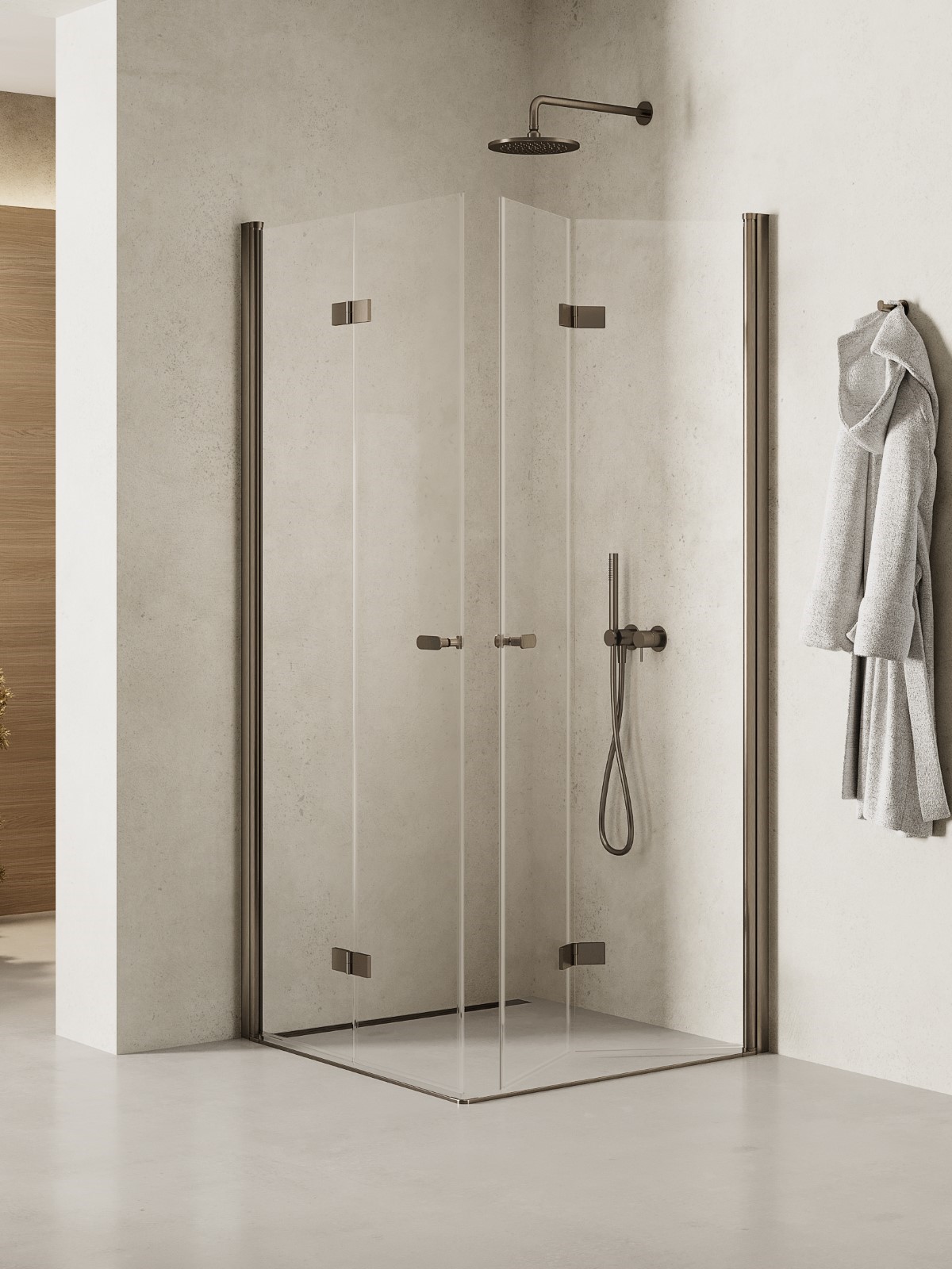New Trendy New Soleo Gunmetal Brushed cabină de duș 100x80 cm dreptunghiular grafit periat/sticlă transparentă K-2248