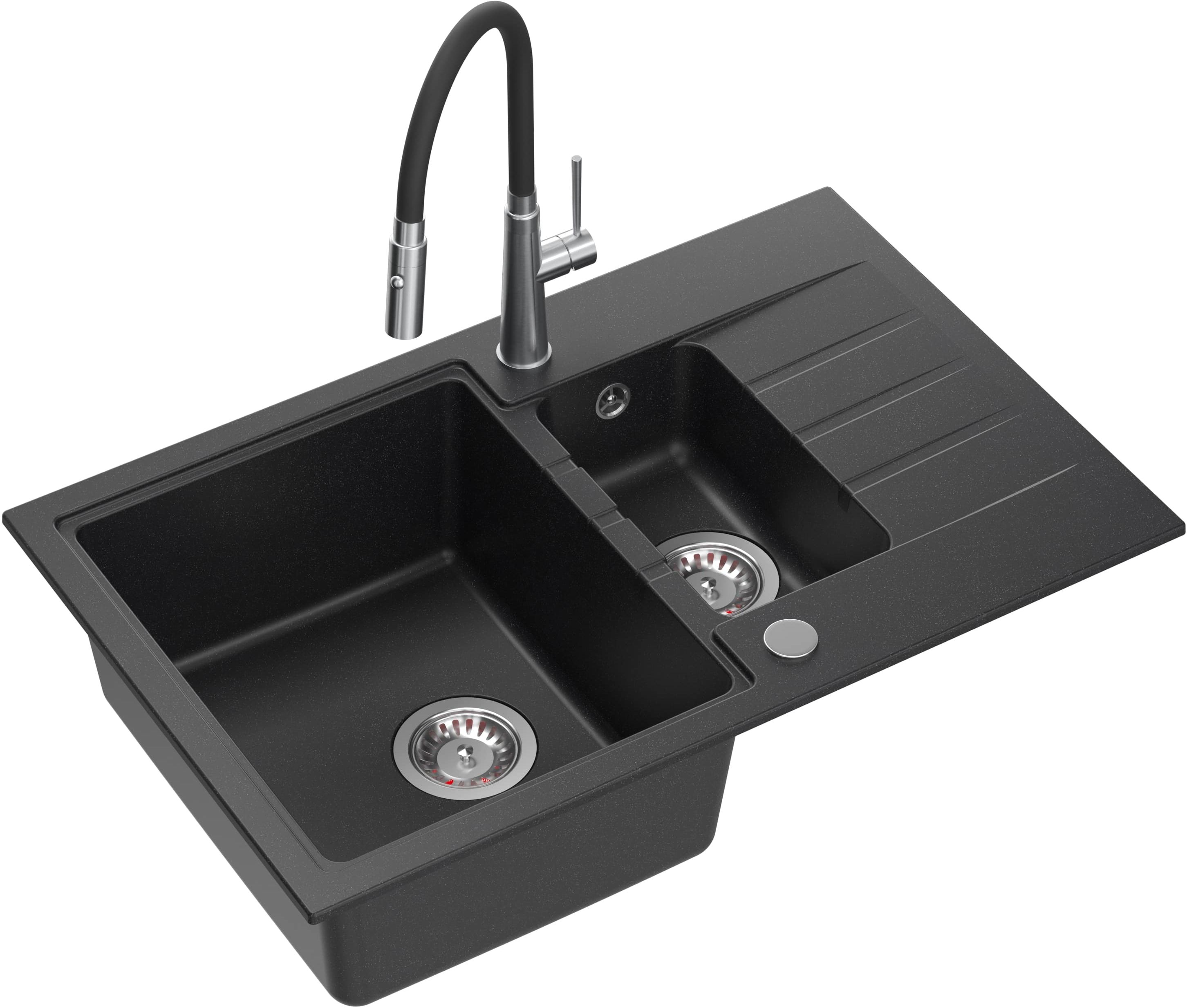 Quadron Peter chiuveta cu baterie negru/oțel HCQP57850CZK_3922505BSBL