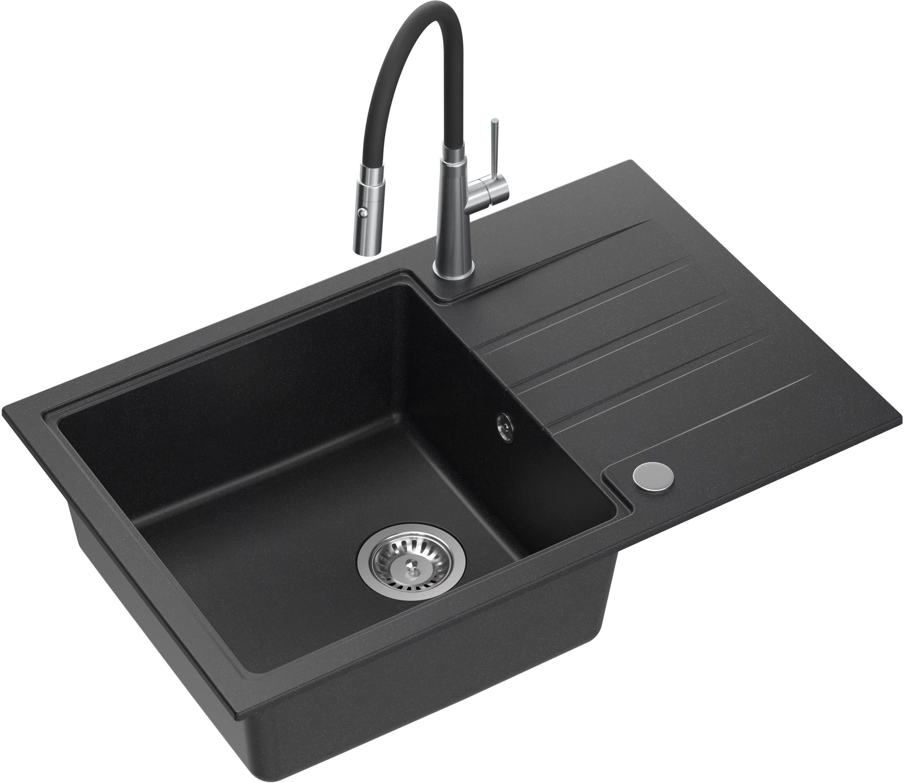 Quadron Peter chiuveta cu baterie negru/oțel HCQP7850CZK_3922505BSBL