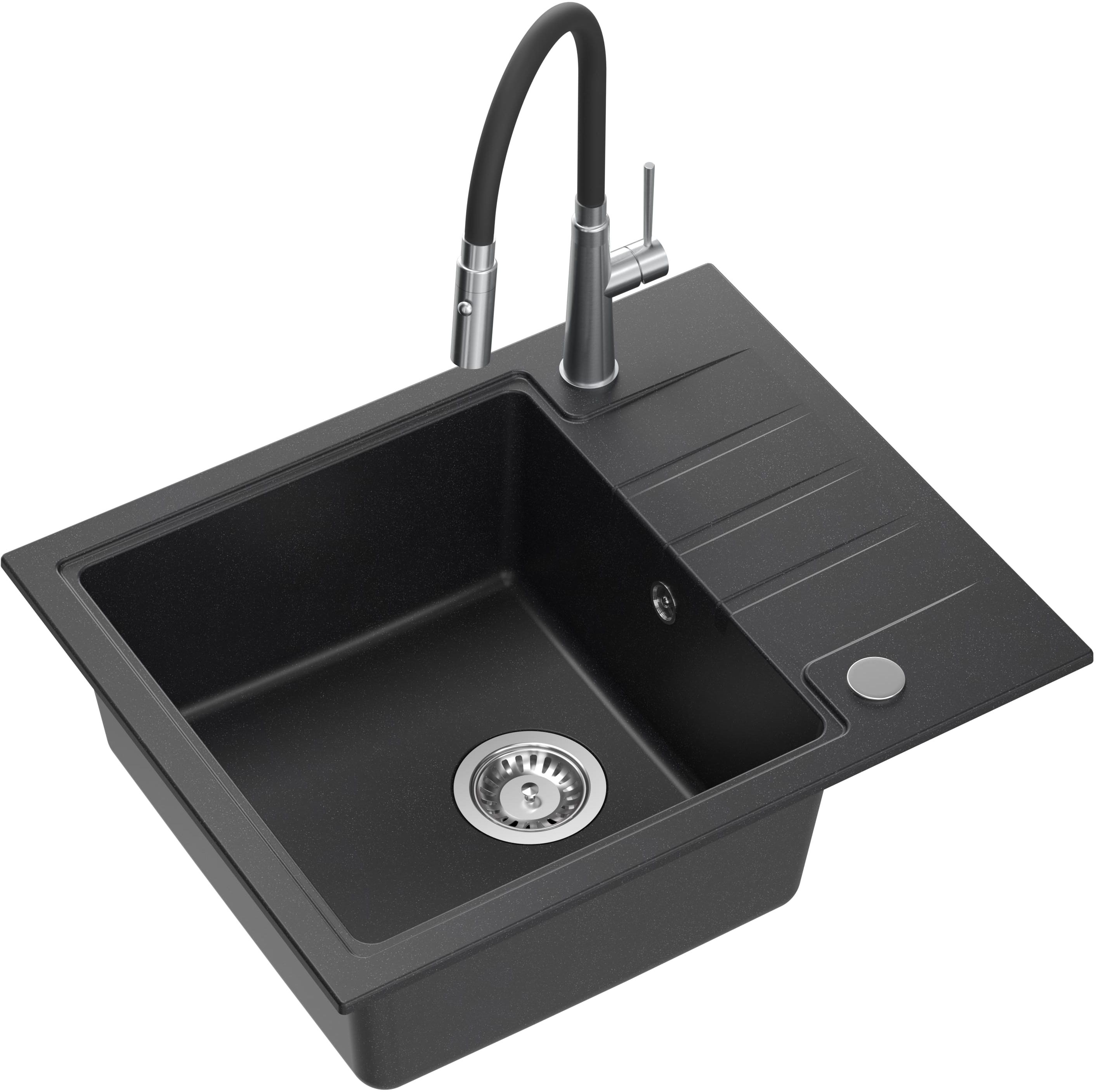 Quadron Peter chiuveta cu baterie negru/oțel HCQP6250CZK_3922505BSBL