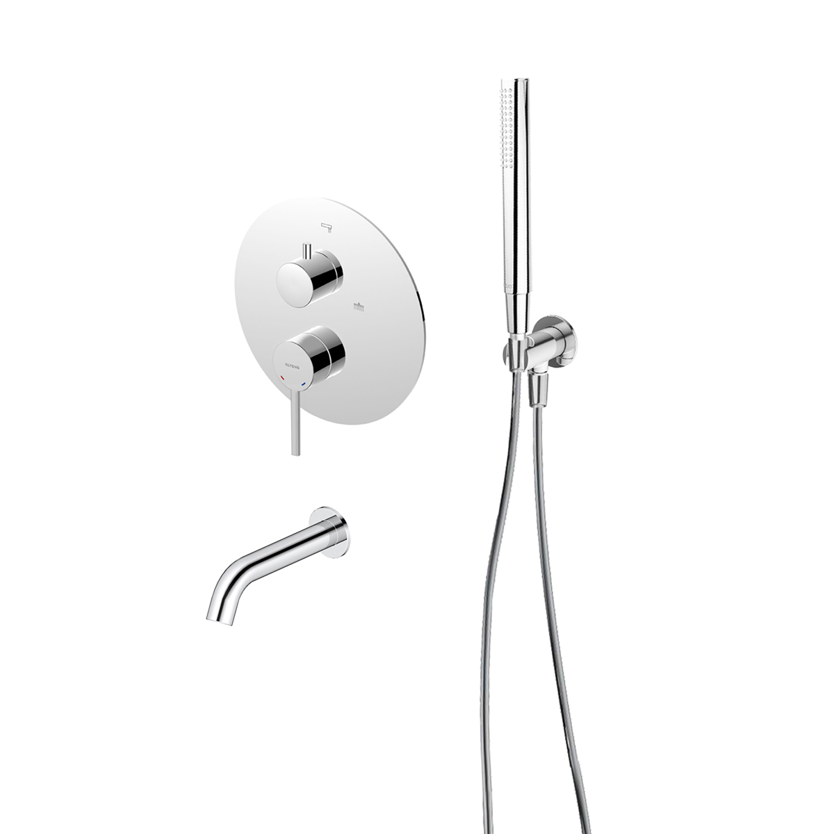 Set baterie cadă-duș Oltens Rann 34111100, pipă baterie Oltens Molle 39100100, 37102100, 39304100, 37200100