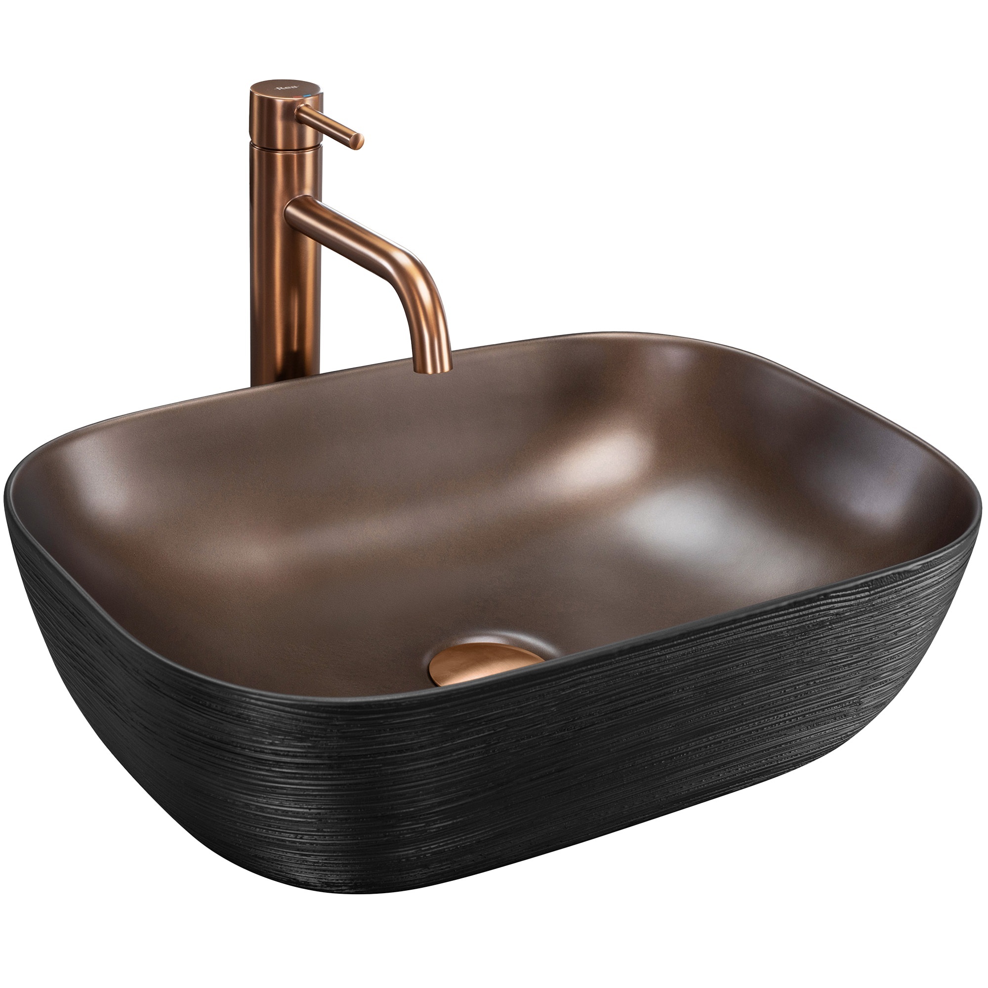 Rea Belinda Cooper lavoar 46.5x33.5 cm dreptunghiular de blat negru REA-U6384