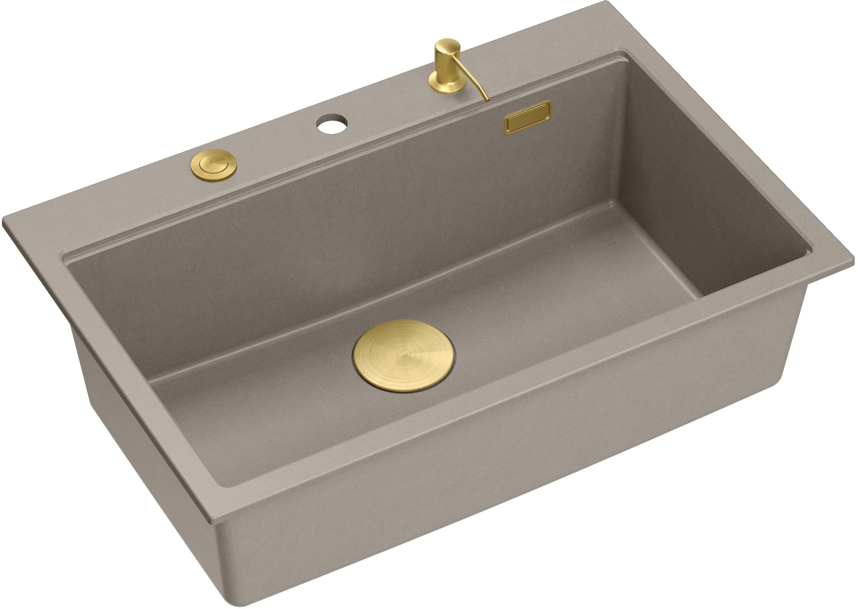 Quadron Marc chiuveta graniteq 76x50 cm gri/grafit/onix-bej HQM7650U4_PVDG1