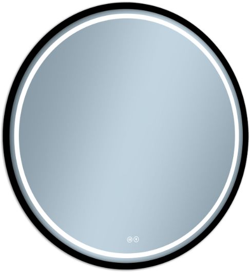 Venti Baltic oglindă 70x70 cm rotund cu iluminare cu covoraș de încălzire negru 5907722357076