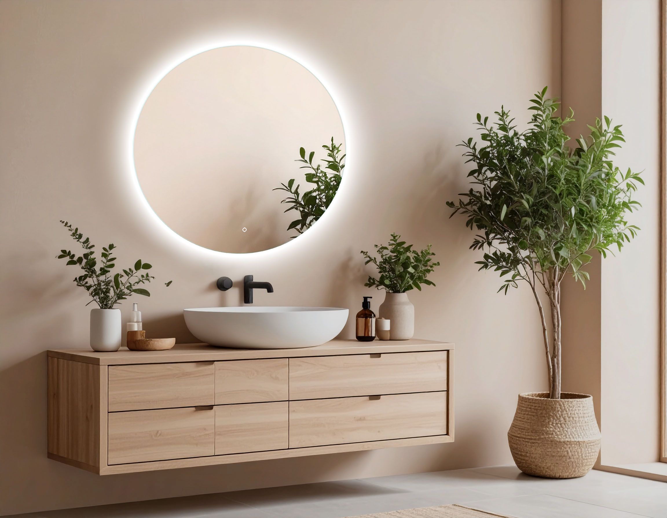 Venti Koło Led oglindă 70x70 cm rotund cu iluminare 5907459662757