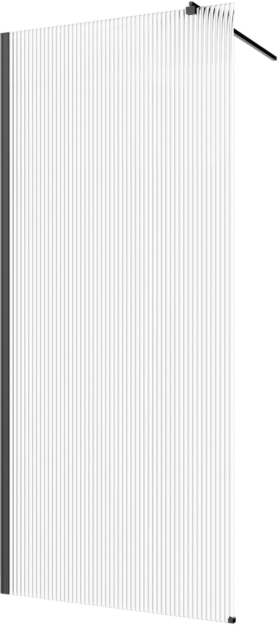 Invena perete cabină de duș walk-in 110 cm negru semi lucios/ AK-32-115