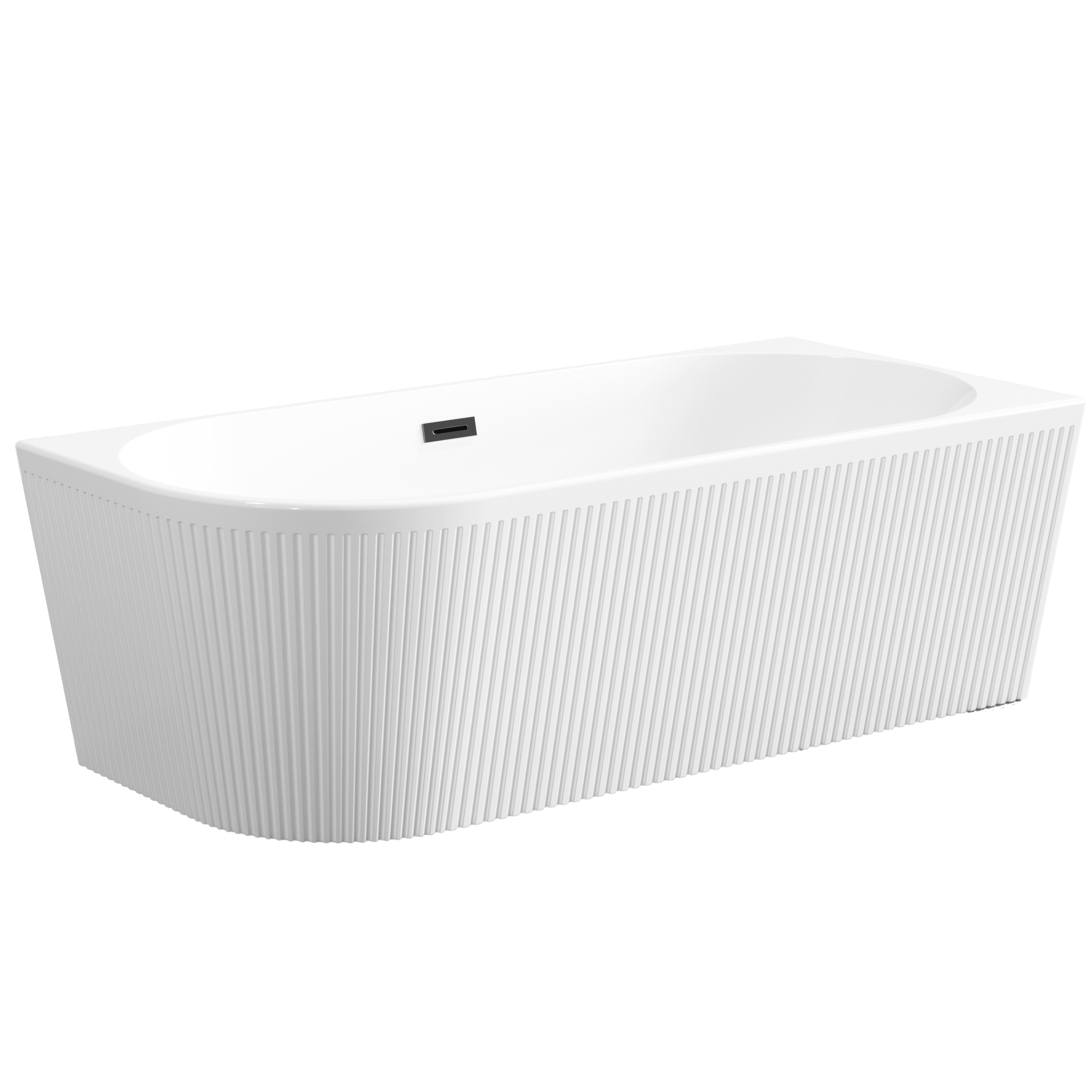 Invena Glamour cadă de colț 170x80 cm ovală alb AN-02-14P