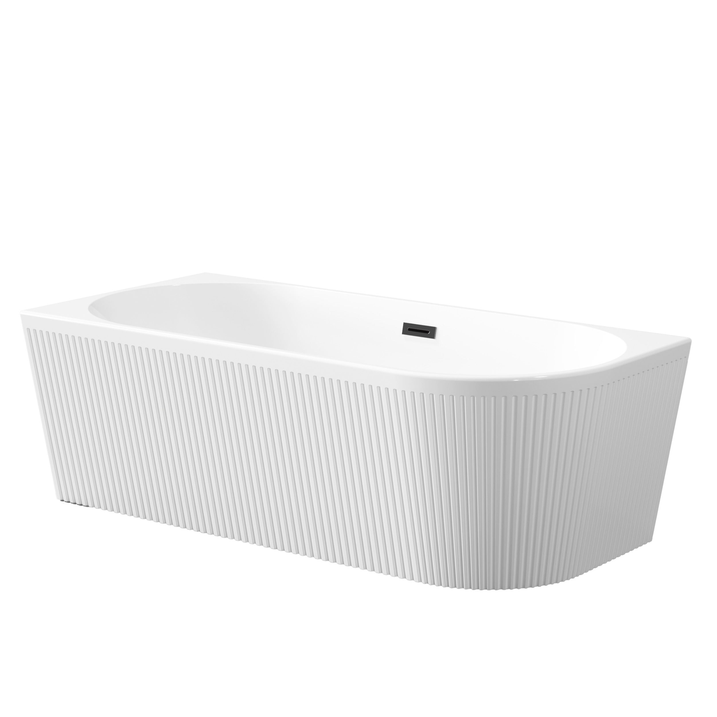 Invena Glamour cadă de colț 170x80 cm ovală alb AN-02-14L