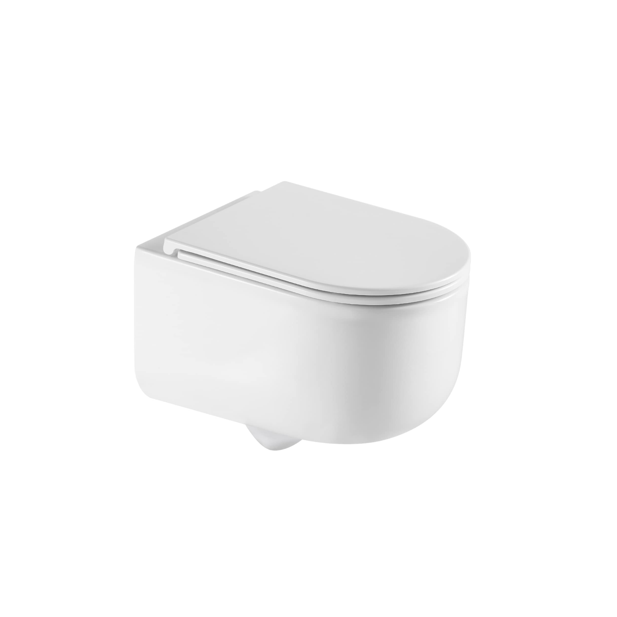 Invena Korfu vas wc cu capac soft-close agăţat fără margine cu spălare turbionară alb lucios CE-95-001