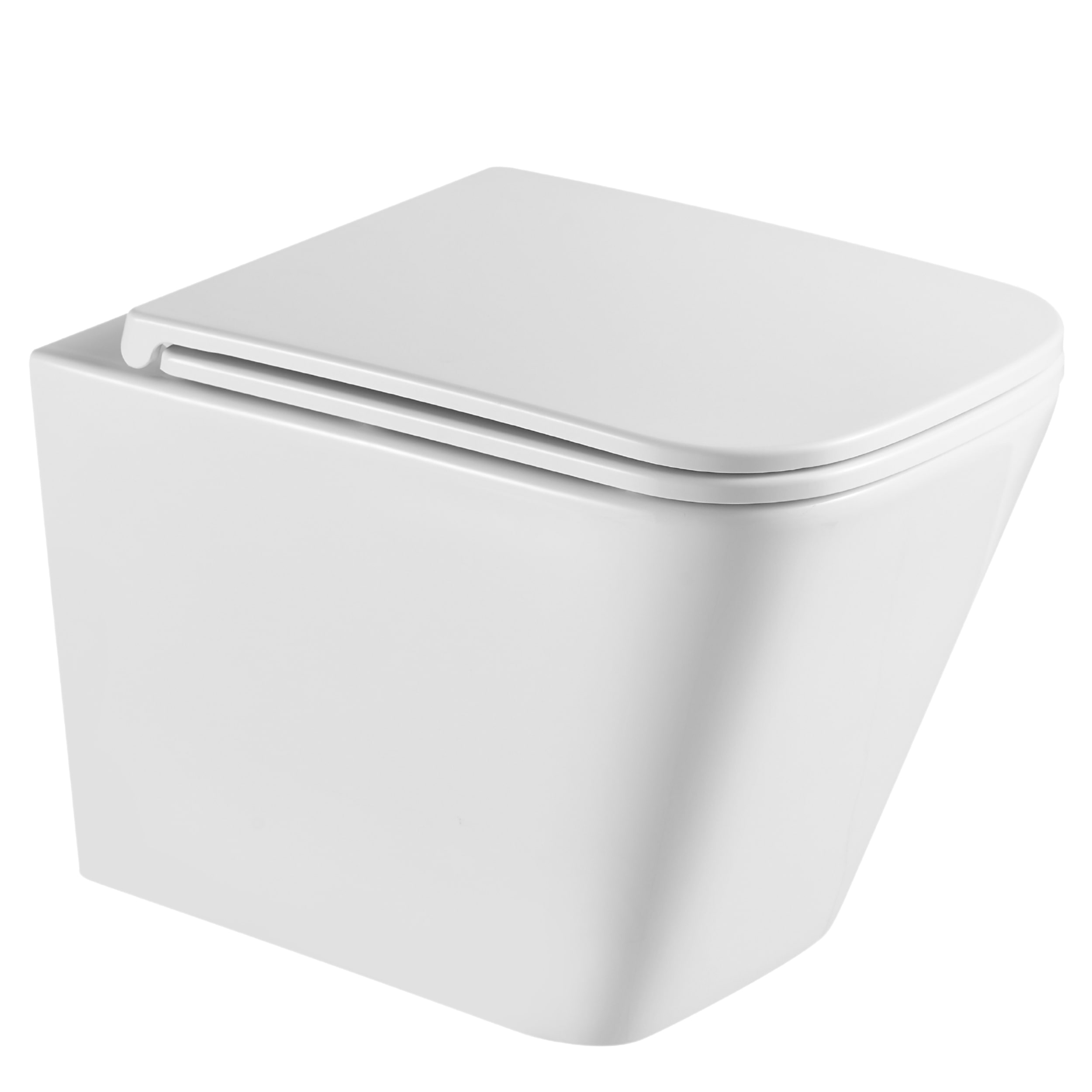 Invena Florina vas wc cu capac soft-close agăţat fără margine cu spălare turbionară alb lucios CE-94-001