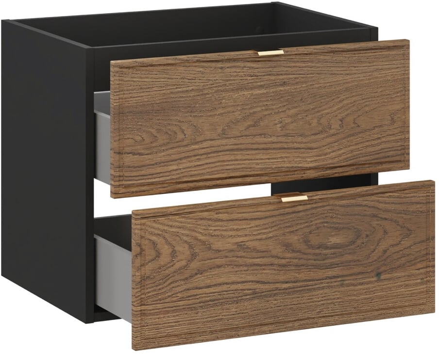 Comad Talia Casella dulap 60x45.6x50 cm sub chiuveta pe perete negru-stejar TALIA CASELLA 82-60-46-2S