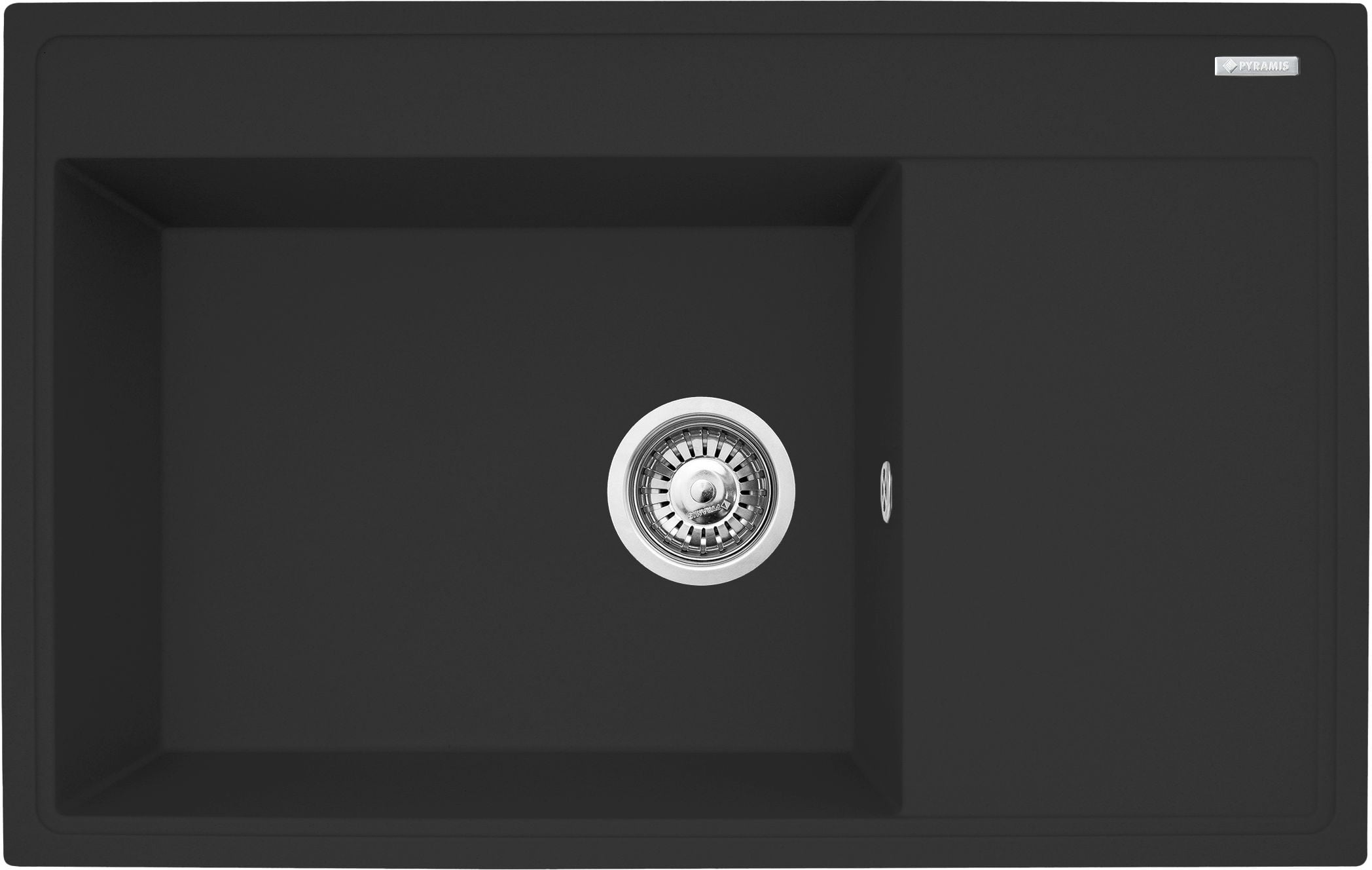 Pyramis Camea chiuvetă din granit 79x50 cm negru 070168401