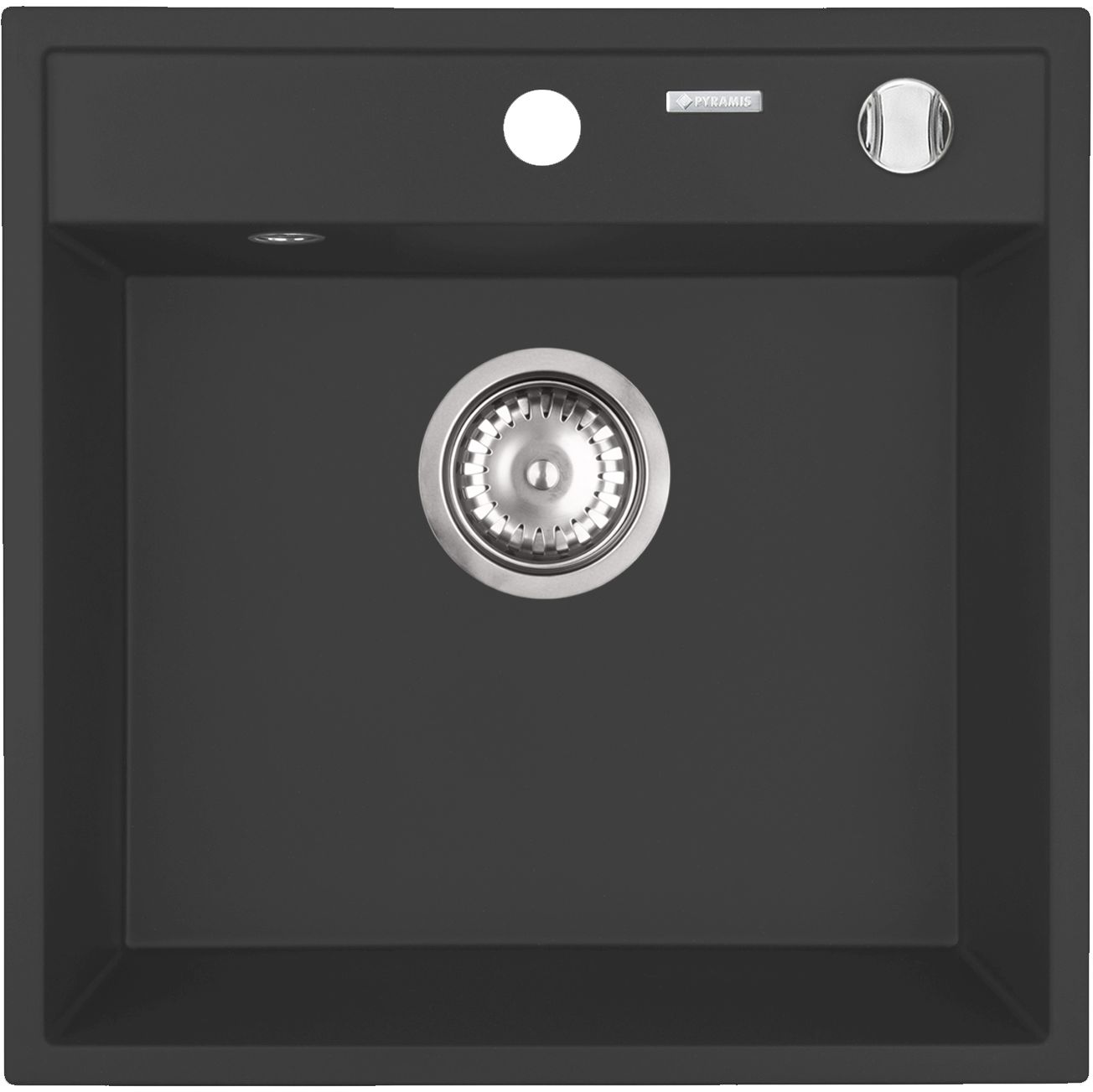 Pyramis Camea chiuvetă din granit 40x40 cm negru 070057901
