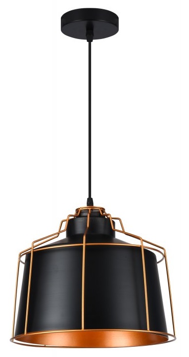 GTV Goa lampă suspendată 1x40 W negru-auriu OS-GOA-11-DEC