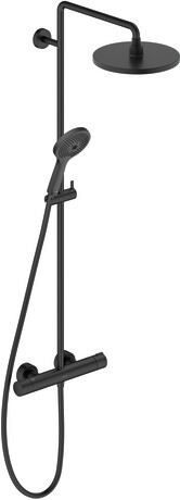 Duravit C.1 set de duș perete cu termostat cu duș de ploaie negru C14280008046