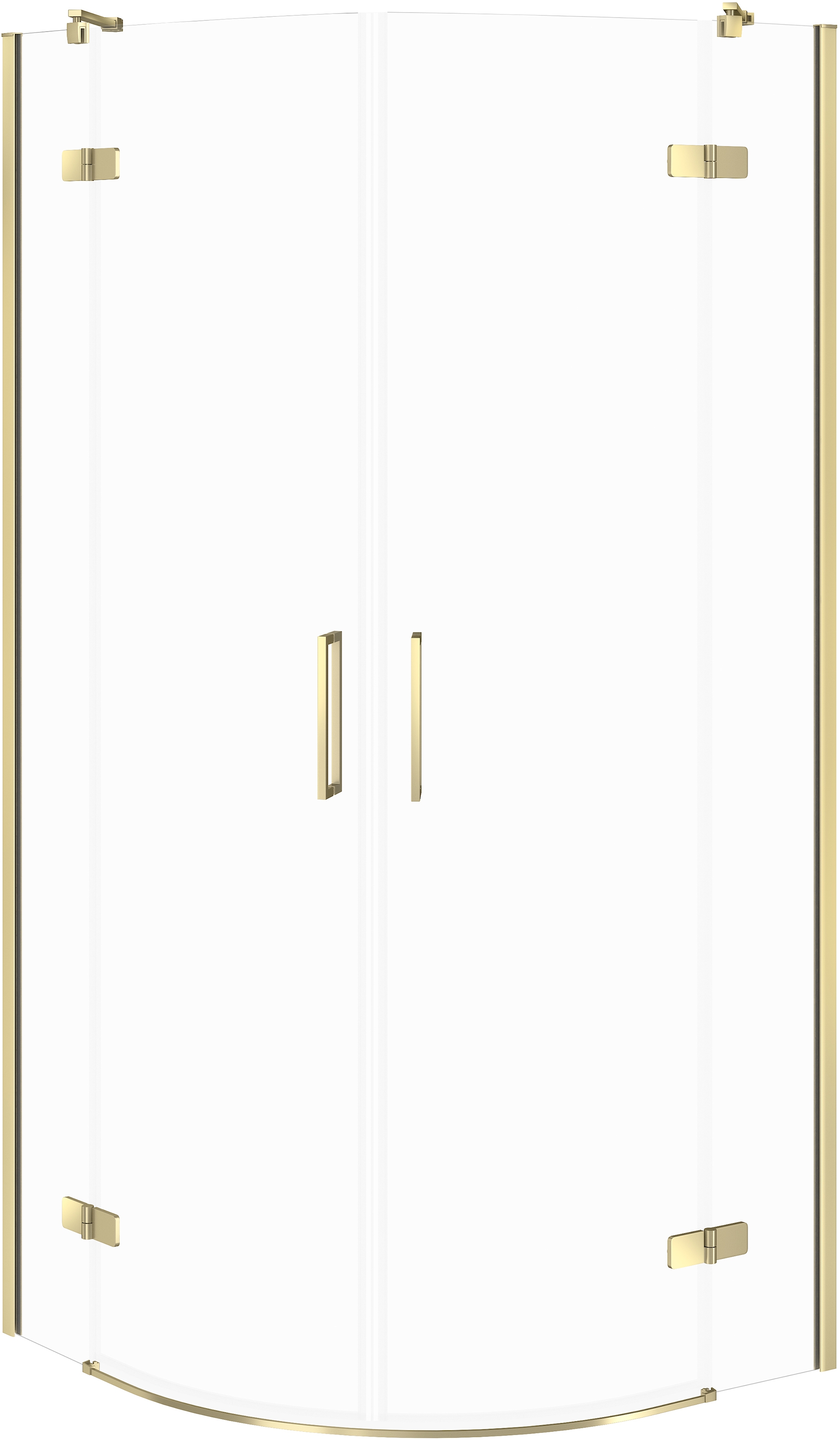 Cersanit City cabină de duș 80x80 cm semicircular auriu luciu/sticlă transparentă S584-074
