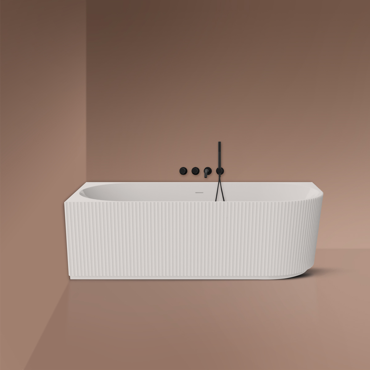 Oltens Hamnes cadă de colț 160x75 cm ovală alb 11010000