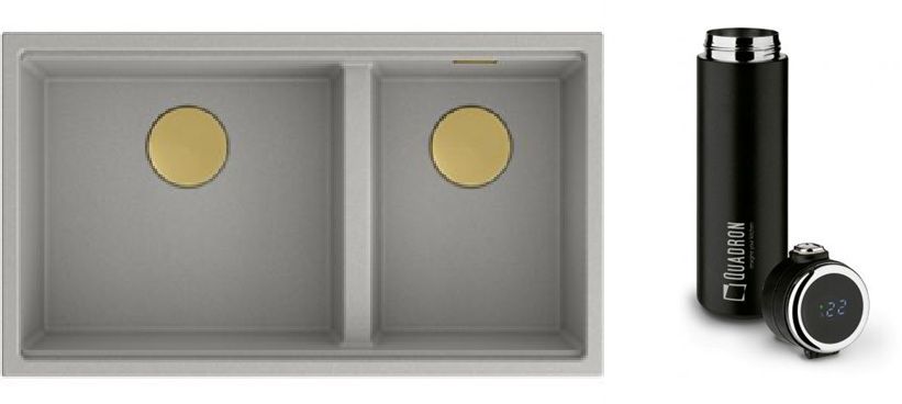 Set chiuveta GraniteQ Quadron Clark BM3319102U-GR-PVDC1, cana termică Quadron M0051
