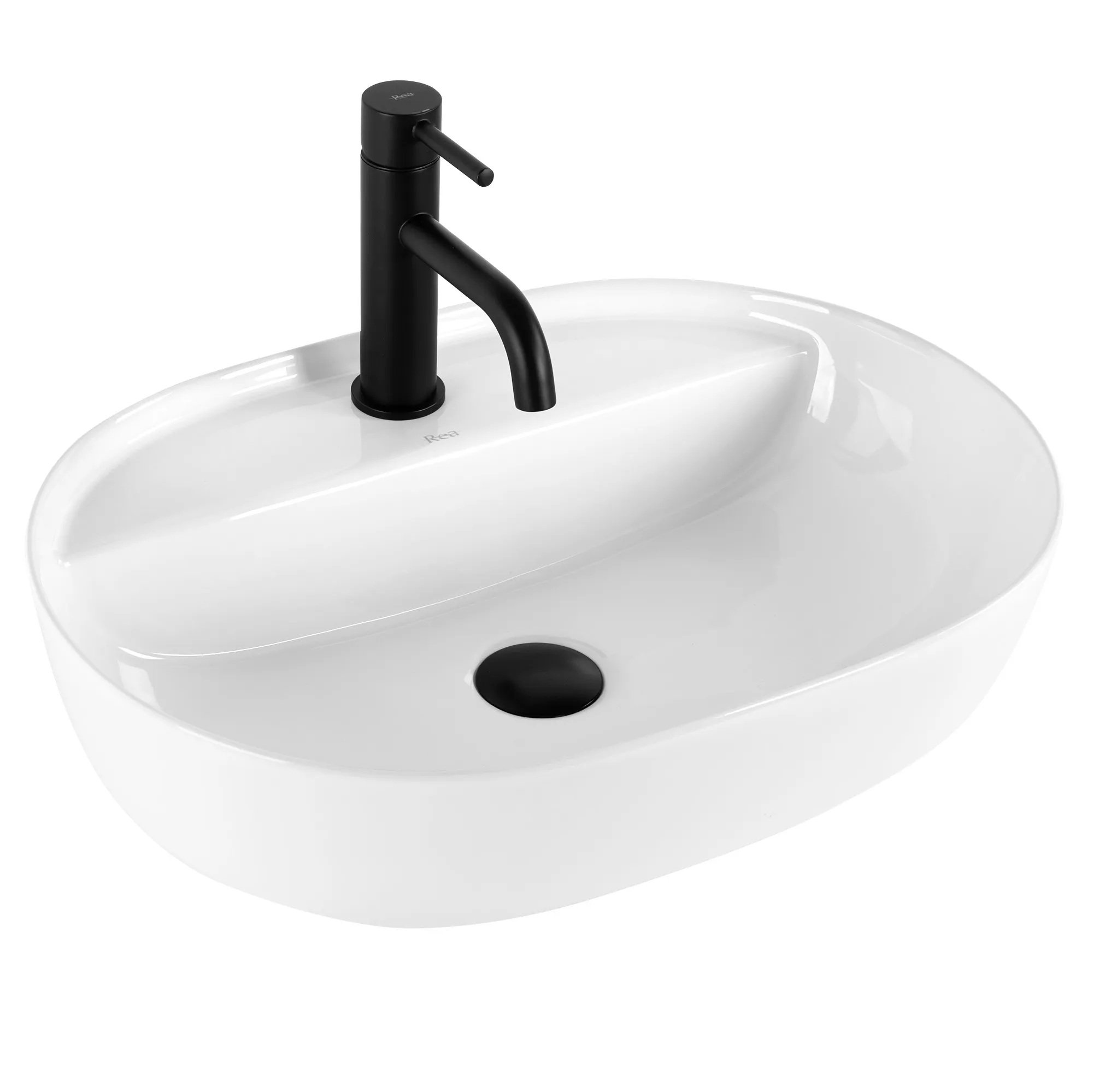 Rea Aura lavoar 50.5x38.5 cm ovale de blat alb REA-U4620