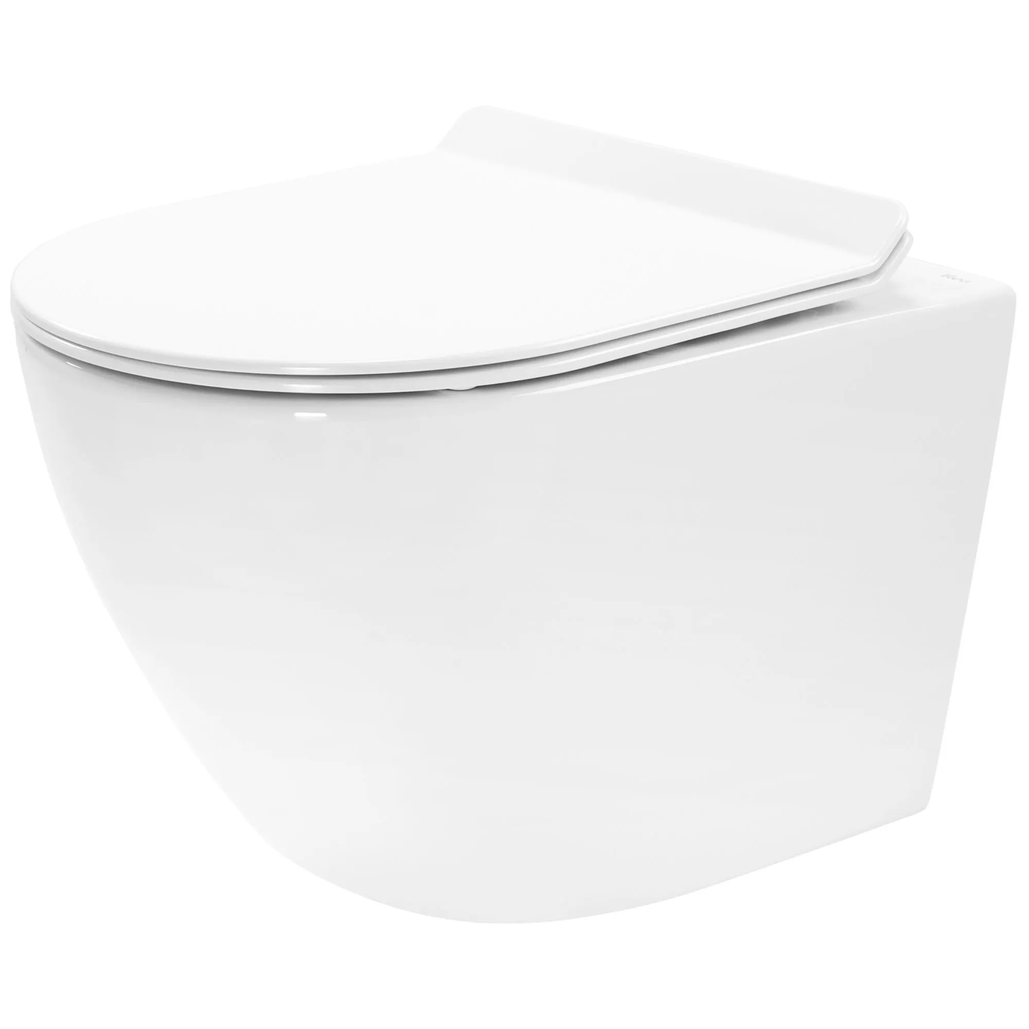 Rea Carter vas wc cu capac soft-close agăţat fără margine cu spălare turbionară alb lucios REA-C4801