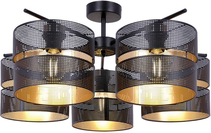 Kaja Malavi lampă de tavan 5x15 W negru-auriu K-5503