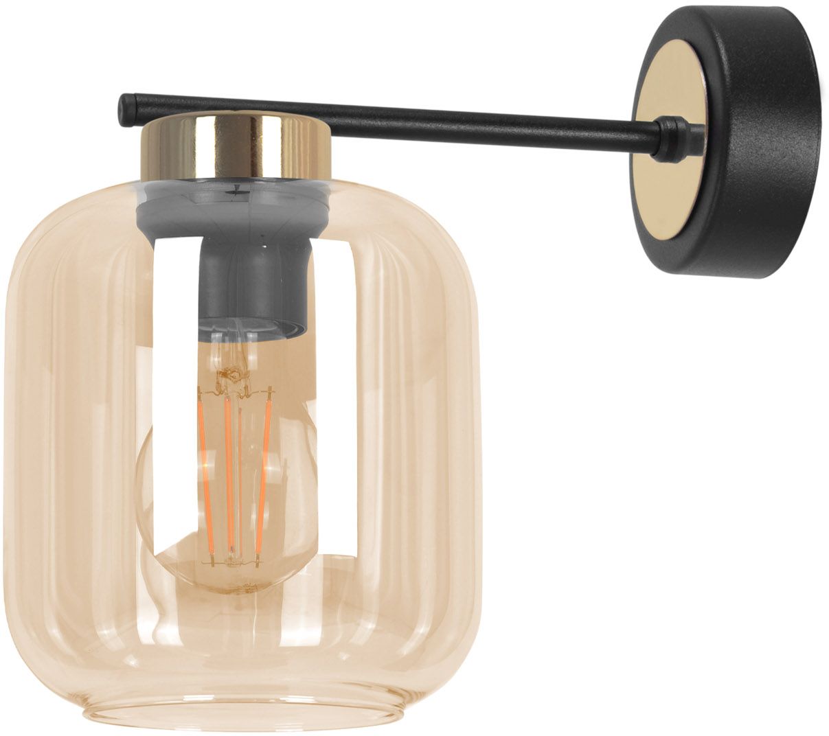 Kaja Iga lampă de perete 1x15 W negru-auriu-chihlimbar K-5513