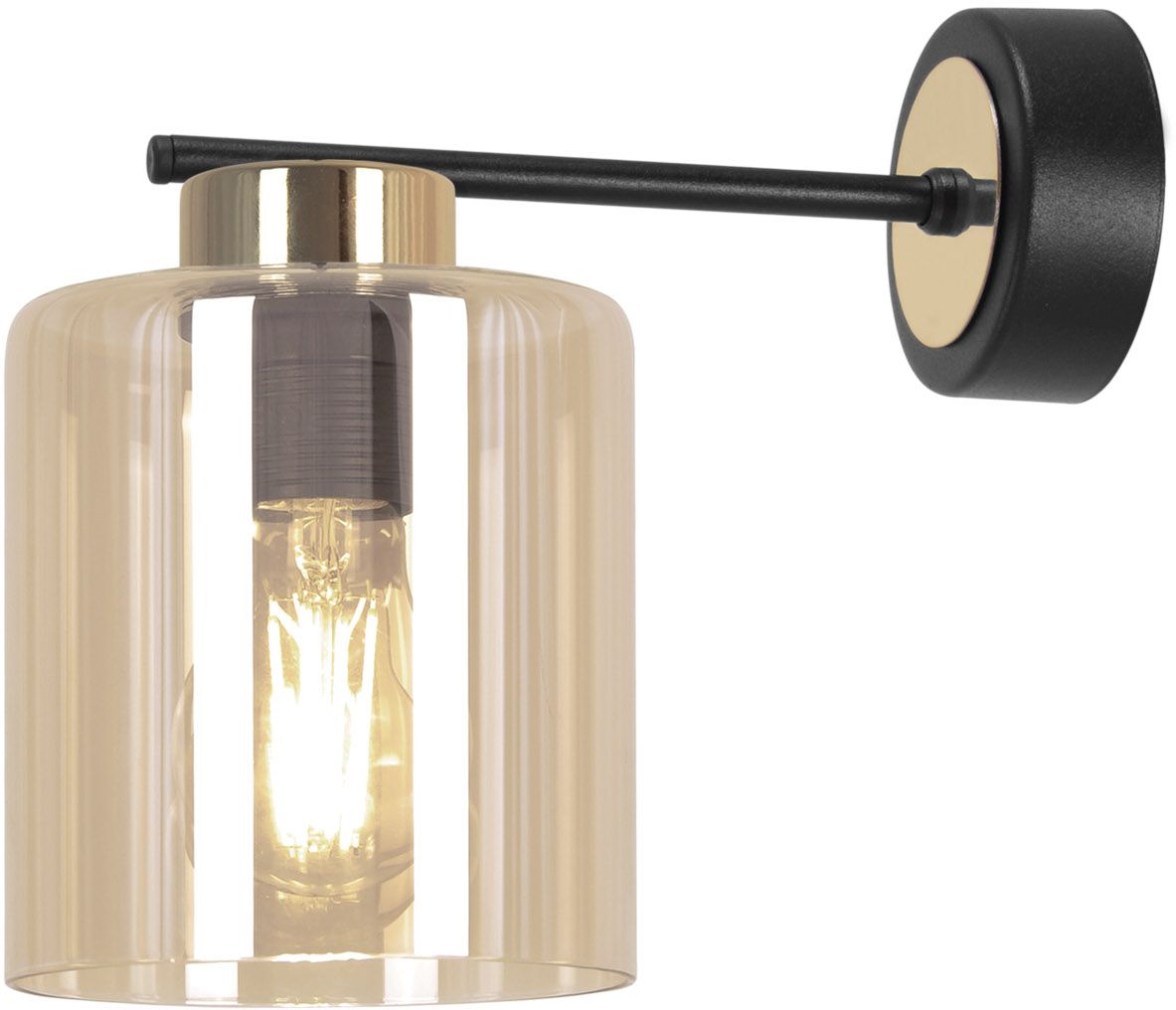 Kaja Aurelia lampă de perete 1x15 W negru-auriu-chihlimbar K-5523